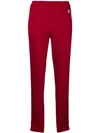 Moncler Slim Side Stripe Joggers In Red