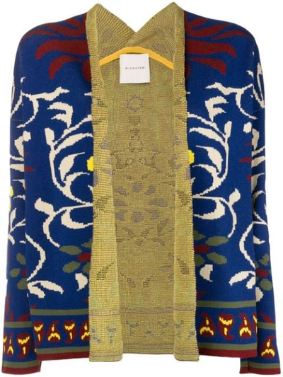 Miahatami Floral Embroidered Cardigan - Blue