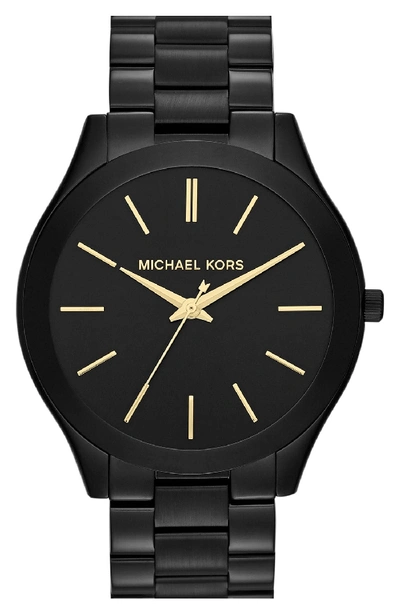 Michael Kors 'slim Runway' Bracelet Watch, 42mm In Black