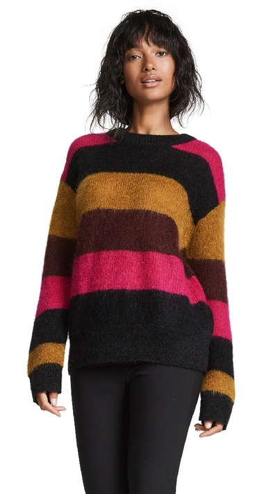 A.l.c Waverly Mohair Sweater In Black Magenta