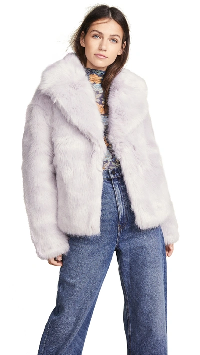 A.l.c Grant Long-sleeve Faux-fur Jacket In Lilac