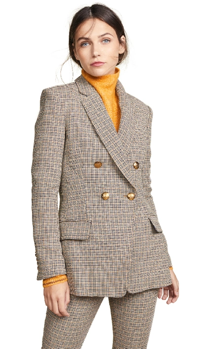 A.l.c Sedgwick Double-breasted Houndstooth Blazer In Beige Multi