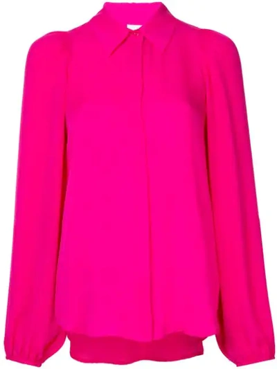 A.l.c Lori Silk Blouse In Pink Fluro