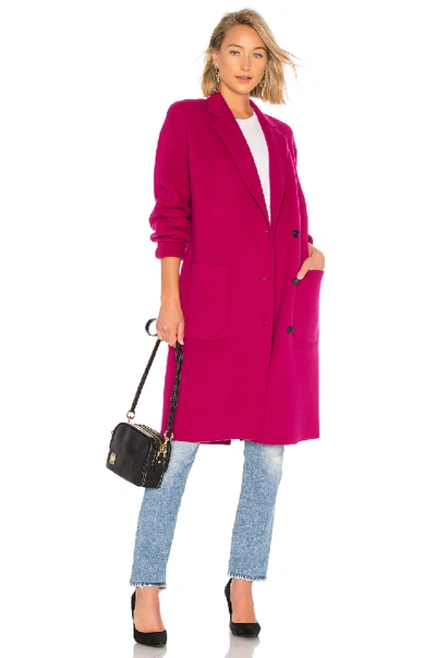 A.l.c Paige Belted Wool-blend Coat In Magenta