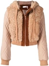 See By Chloé See By Chloe Tan Shearling Bomber Jacket In Camel