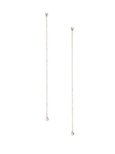 Ginette Ny Lonely Diamond Drop Chain Earrings In Gold