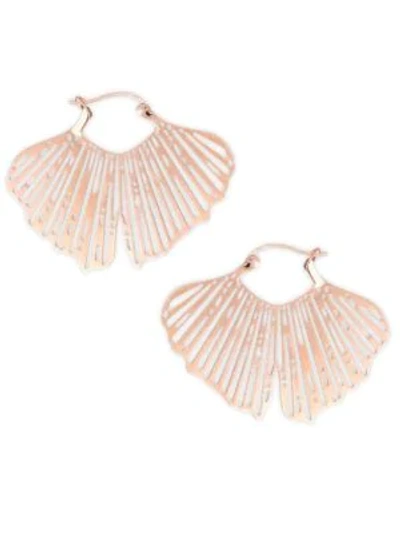 Ginette Ny Gingko 18k Rose Gold Cut-out Hoop Earrings