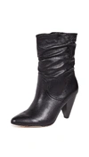 Joie Gabbissy Slouchy Leather Mid-calf Boots In Black Fw
