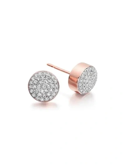 Monica Vinader 'ava' Diamond Button Stud Earrings In Gold