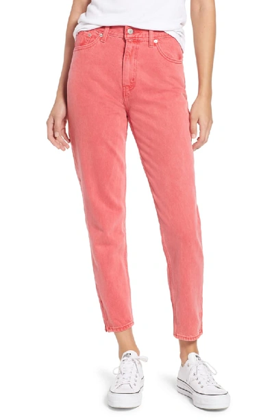 Levi's High-waist Tapered-leg Ankle-length Mom Jeans In Stoned Chinese Red