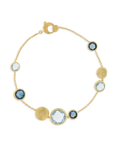 Marco Bicego 18k Gold Jaipur Unico Blue Topaz Station Bracelet In Yellow Gold