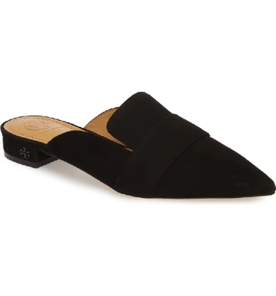 Tory Burch Rosalind Pointed toe Suede Mules In Perfect Black