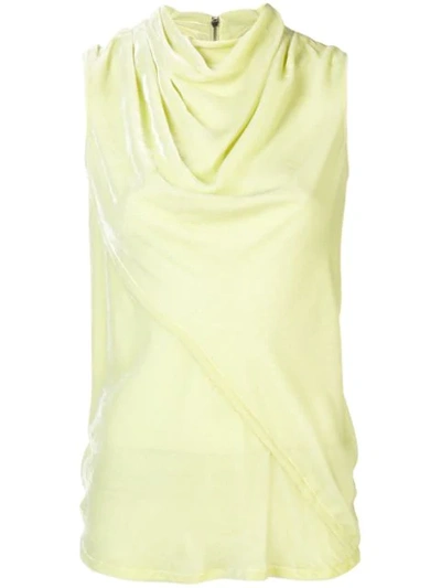 Rick Owens Cowl Neck Blouse In Green