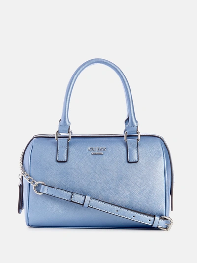 Guess Factory Nevis Mini Box Satchel In Blue