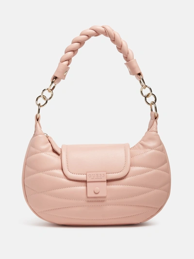 Guess Factory Lily Quilted Shoulder Bag In Pink