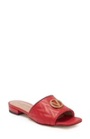 Valentino By Mario Valentino Afrodite Logo Slide Sandal In Red