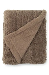 Northpoint Cozy Faux Fur Throw Blanket In Oatmeal
