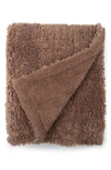 Northpoint Cozy Faux Fur Throw Blanket In Teak