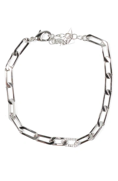 Sterling Forever Kinsley Cz Chain Bracelet In Metallic
