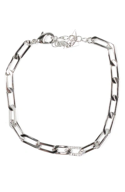Sterling Forever Kinsley Cz Chain Bracelet In Silver