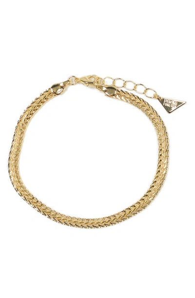 Sterling Forever Davis Wheat Chain Bracelet In Gold