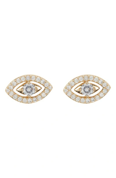 Nadri Evil Eye Cz Stud Earrings In Gold