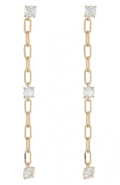 Nadri Zoe Cz Linear Chain Drop Earrings In Gold