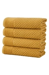 Woven & Weft Diamond Textured 6-pack Cotton Towels In Marigold