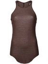 Rick Owens Slim Fit Tank Top In Brown