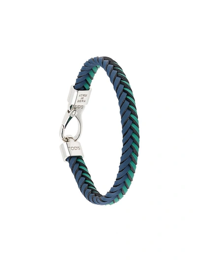 Tod's Braided Bracelet In Blue
