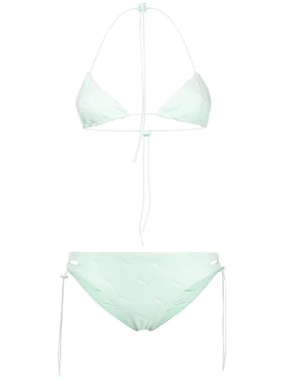 Fenty X Puma Terrycloth Triangle Bikini In Green
