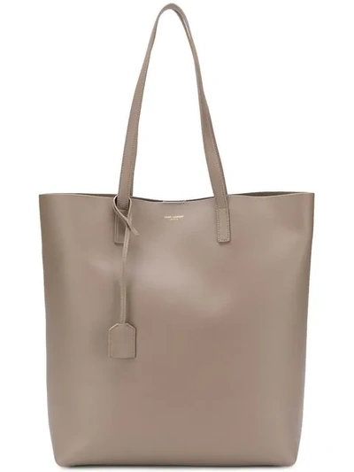Saint Laurent Toy Shopping Leather Tote - Beige In Grey