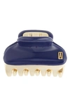 Alexandre De Paris Small Hair Clip In Navy Gold