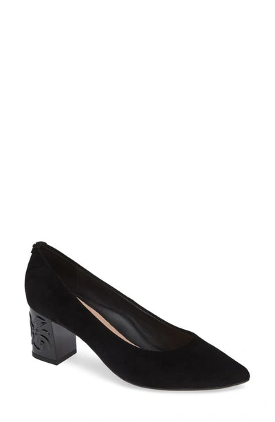 Taryn Rose Marigold 60mm Rose-heel Suede Pumps In Black Suede