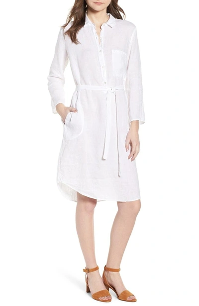 Velvet By Graham & Spencer Linen Shirtdress In White