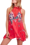 Free People Marsha Lace Slipdress In Bright Red