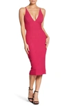 Dress The Population Lyla Crepe Sheath Dress In Raspberry