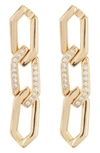 Sterling Forever Kinslee Cz Linear Drop Earrings In Gold