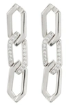 Sterling Forever Kinslee Cz Linear Drop Earrings In Silver