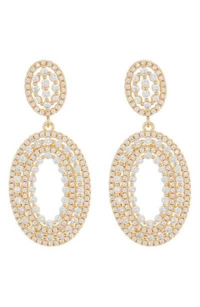 Sterling Forever Eira Cz Drop Earrings In Gold