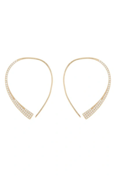 Sterling Forever Carlotta Cz Threader Earrings In Gold
