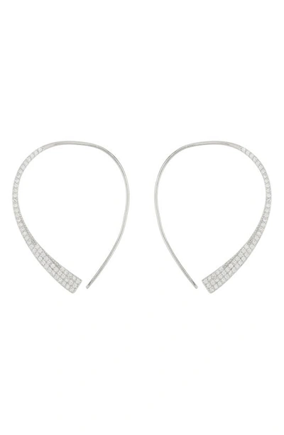Sterling Forever Carlotta Cz Threader Earrings In Silver