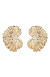 Sterling Forever Phoenix Stud Earrings In Gold