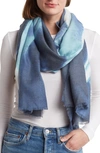 Vince Camuto Ink Wave Wrap Scarf In Blue