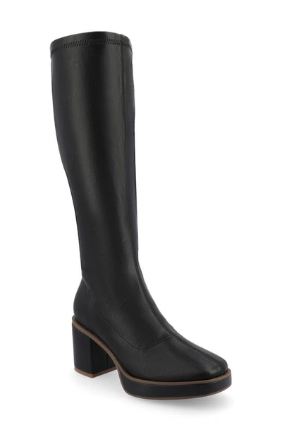 Journee Collection Alondra Tru Comfort Knee High Platform Boot In Black
