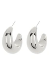 Sterling Forever Eclipse Hoop Earrings In Silver