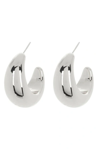 Sterling Forever Eclipse Hoop Earrings In Silver