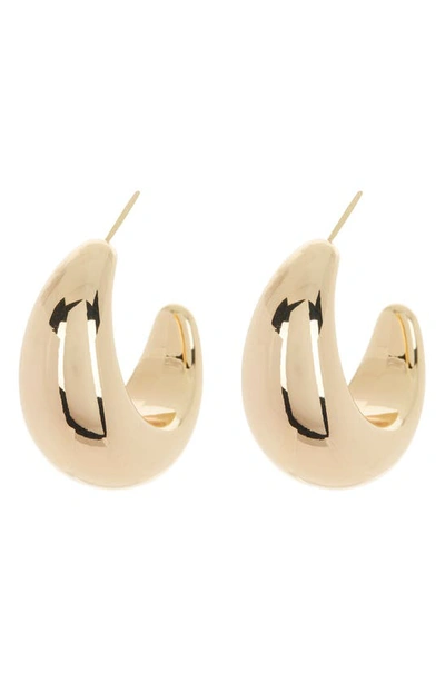 Sterling Forever Eclipse Hoop Earrings In Gold