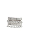 Sterling Forever Odette Cz Stacked Ring In Silver