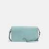 Coach Hayden Foldover Crossbody Clutch In Light Turquoise/silver